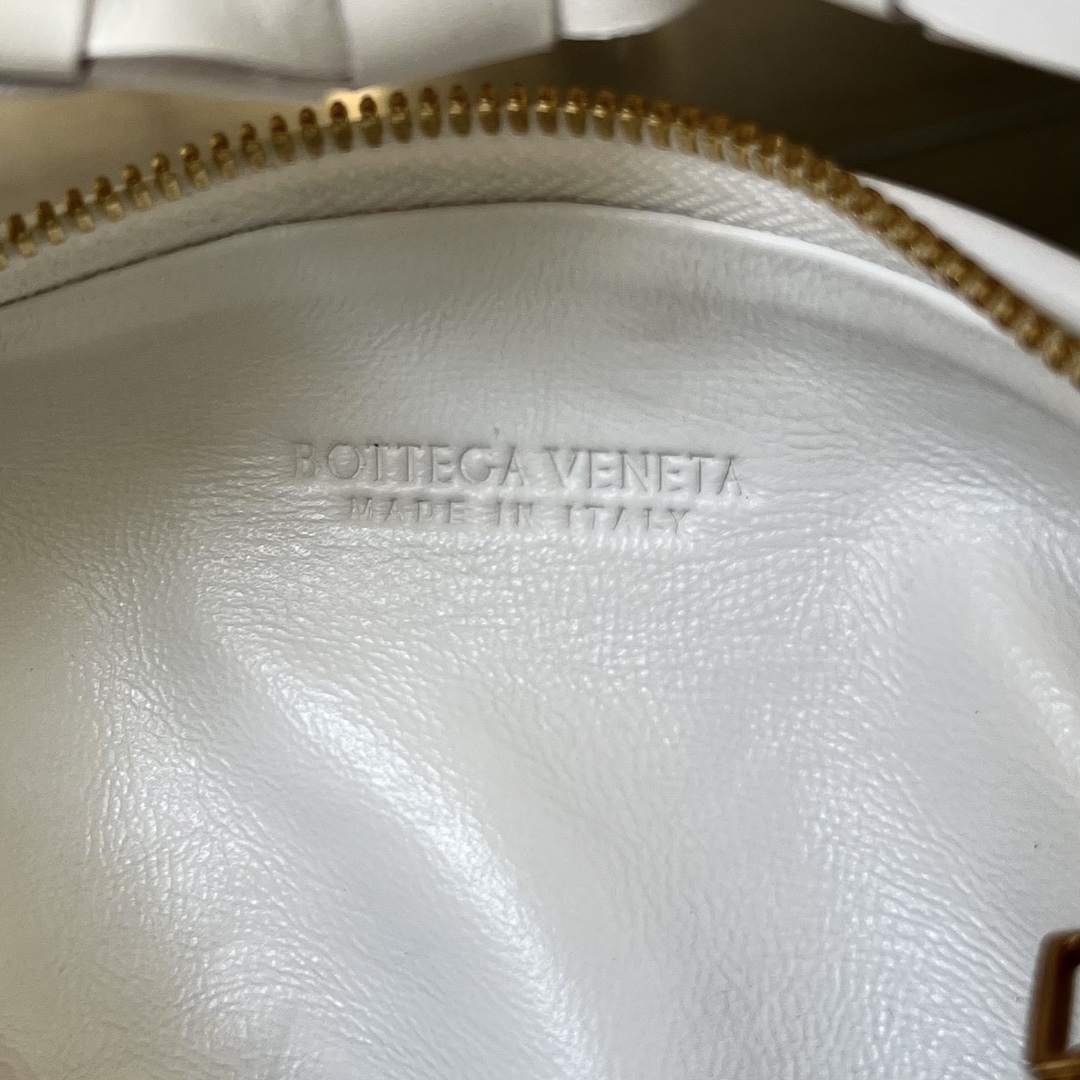 Small Jodie Intrecciato Leather Shoulder Bag White